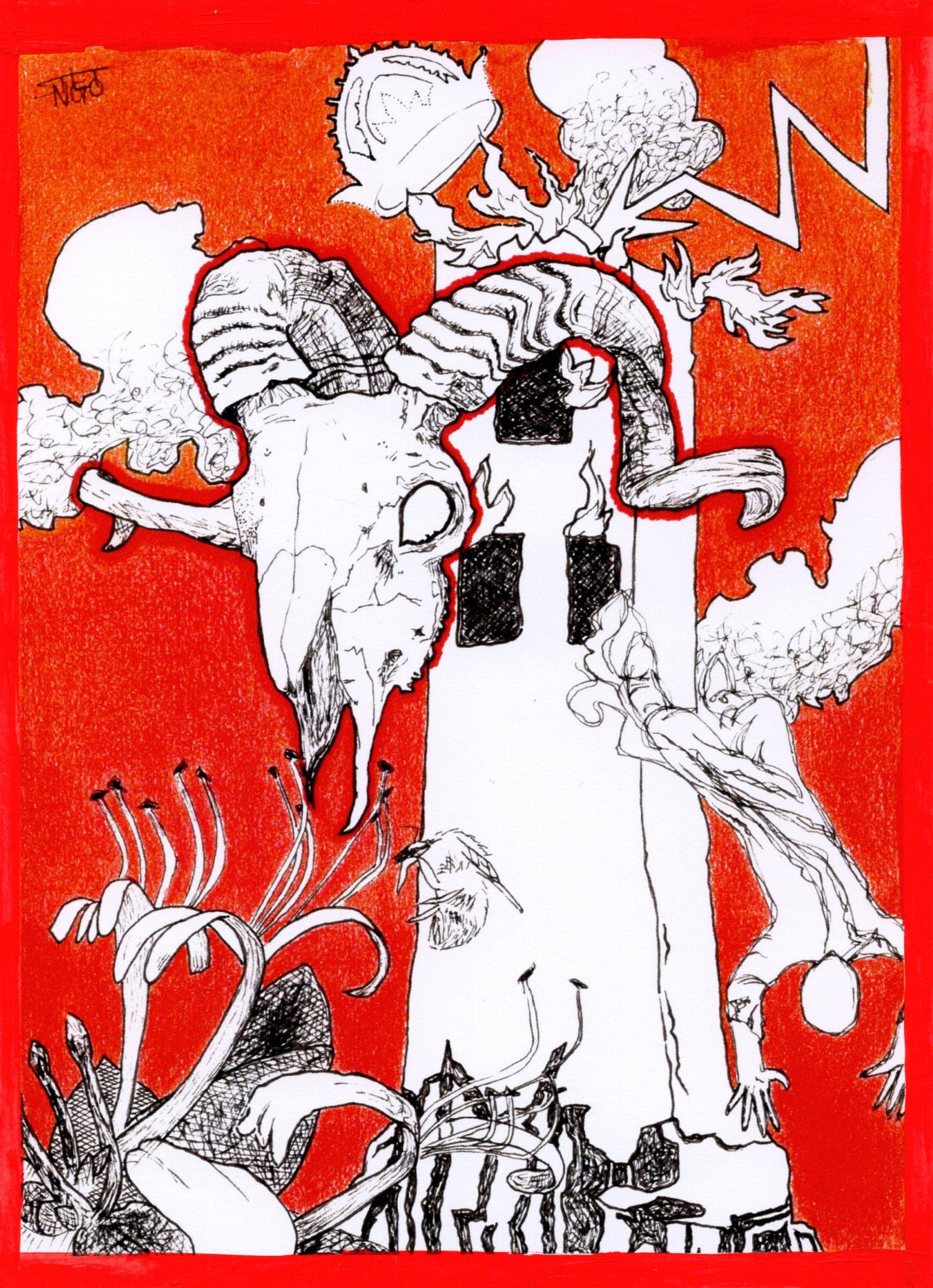 "the impulse to tempt a tower moment" aries print