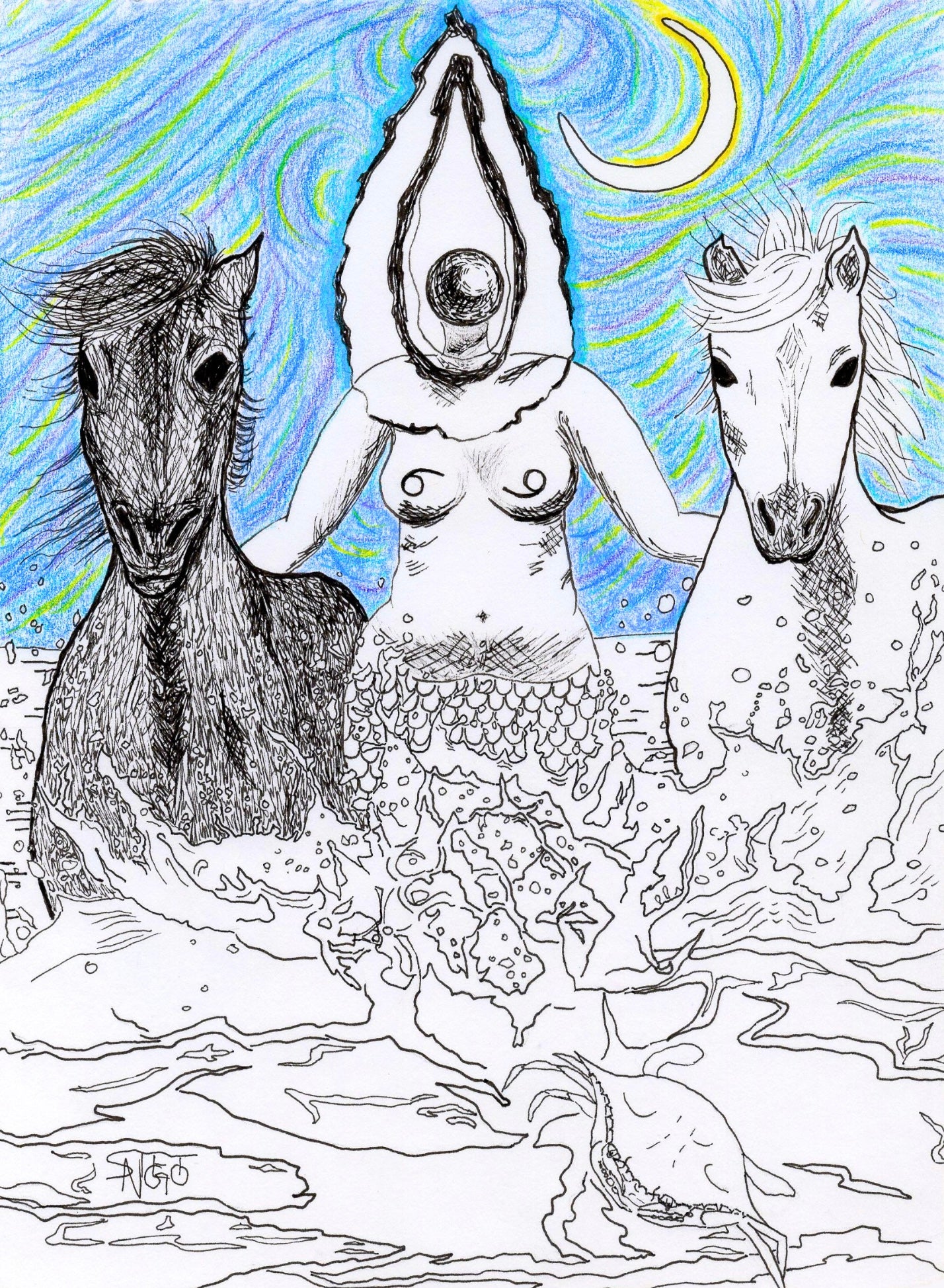 "the pursuit of the priestess: bringing the unconscious to light" cancer sticker