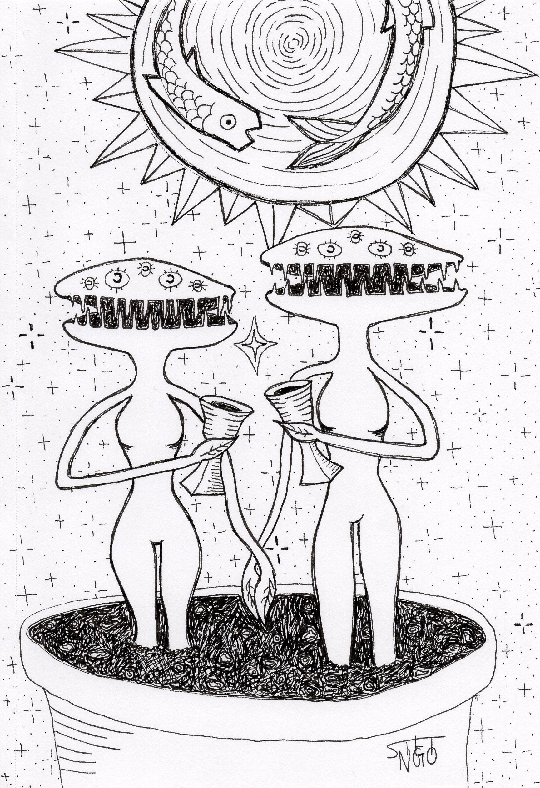 venus fly trap print